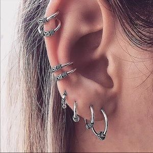 8pcs Punk Vintage Ear Clip Pendientes